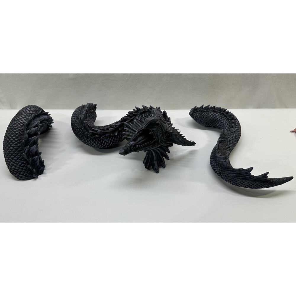 Mystical Creations Vyrmeros Draco 3 Piece Black Dragon Wall Sculpture Sectional
